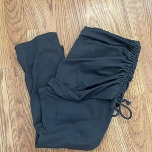 Prana gray cinched fold over cropped leggings